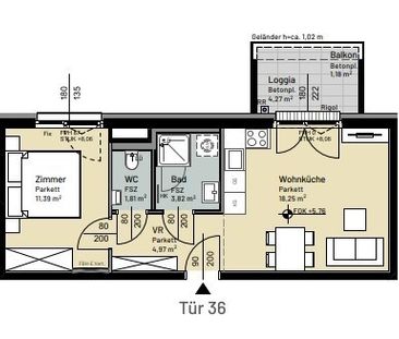 Erstbezug: 2-Zimmer-Wohnung mit Loggia/Balkon - in Grünruhelage in 1210 Wien zu mieten - Photo 3