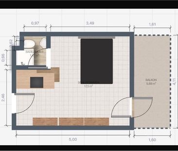 Apartment NUR an Studenten zum 1.12.2025 - Foto 1