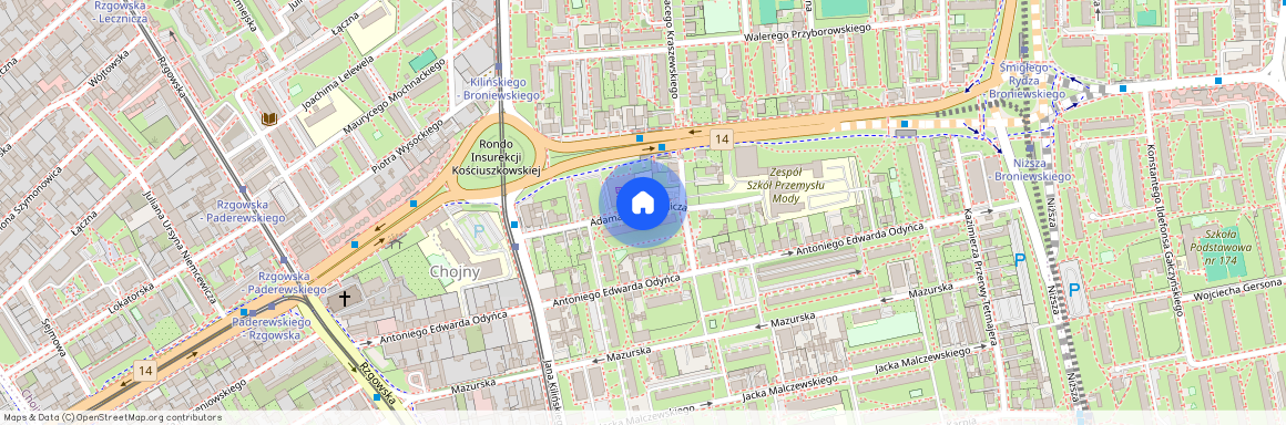 ul. Adama Naruszewicza, Chojny, Górna, Łódź, łódzkie