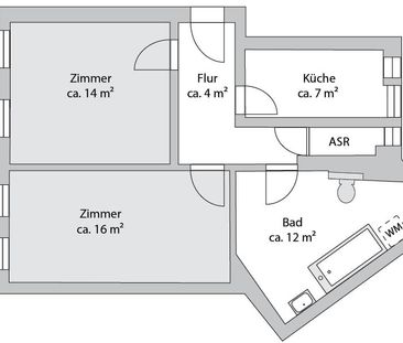 Günstig und speziell - Große 2-Raum-Wohnung nahe Reichardts Garten - Photo 1