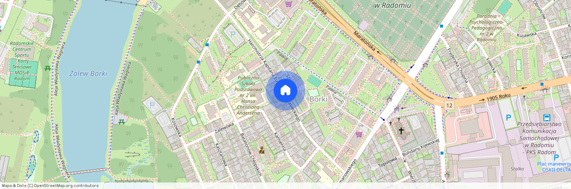 ul. hm kpt Eugeniusza Stasieckiego, Borki, Radom, mazowieckie