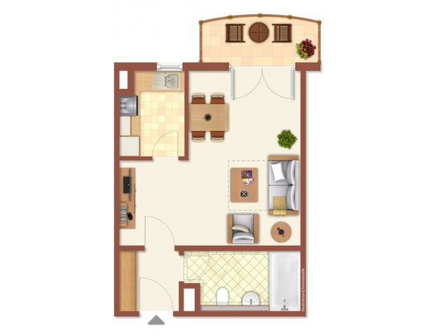 - 1 Raum Wohnung mit Balkon - Foto 1