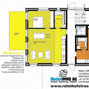 2.5-room apartment with 64m² and large seating area - Foto 2