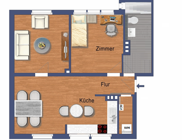 Großzügige 2-Zimmerwohnung mit offener Küche in zentraler Lage - Photo 1