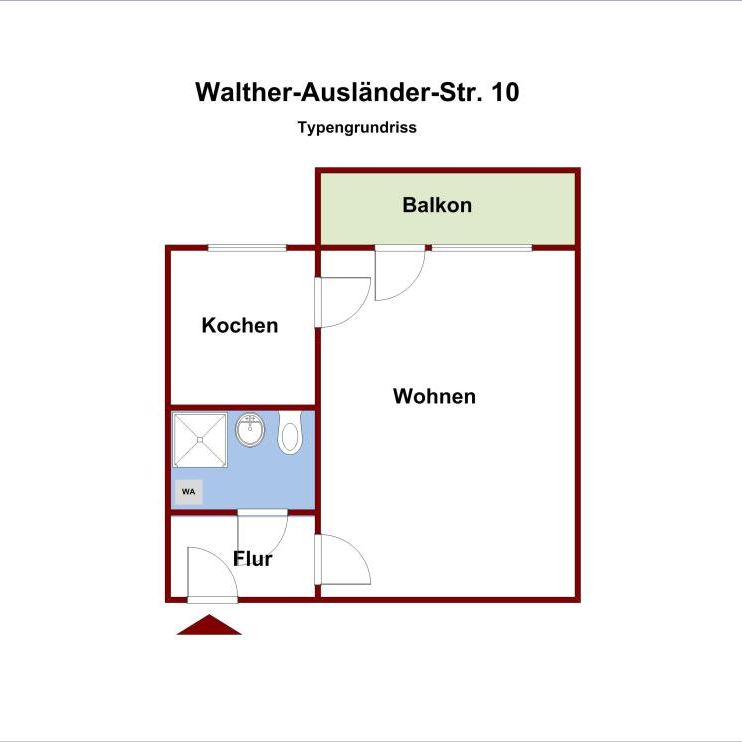 Altersfreundlich mit Aufzug! 1-Zimmer-Wohnung mit Balkon im EG - Photo 1