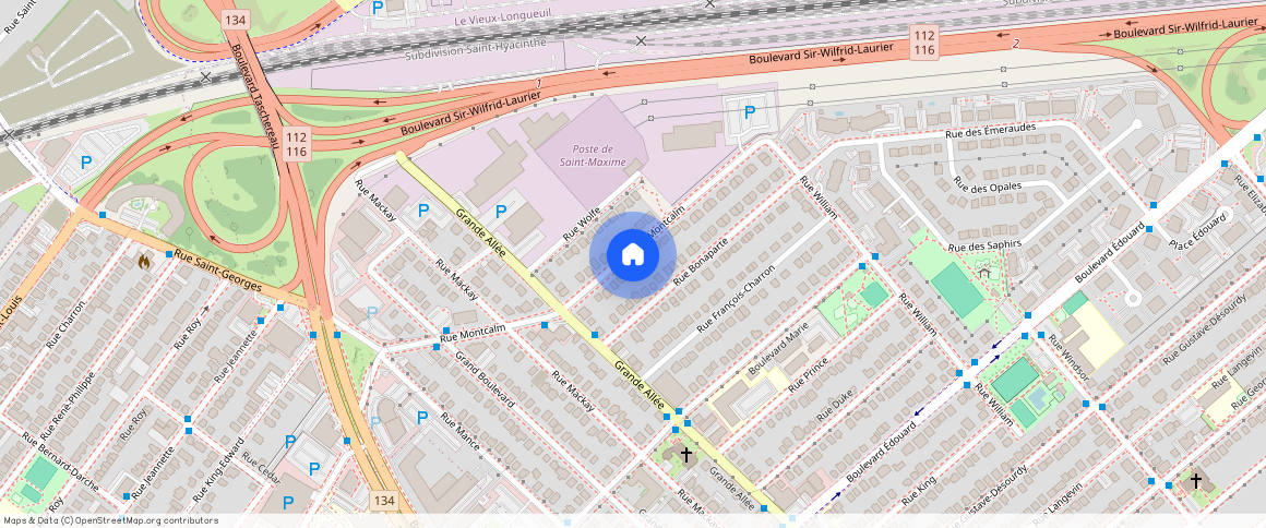 ** Rue Montcalm, Longueuil (Saint-Hubert) (, Montérégie, ), J4T2C4