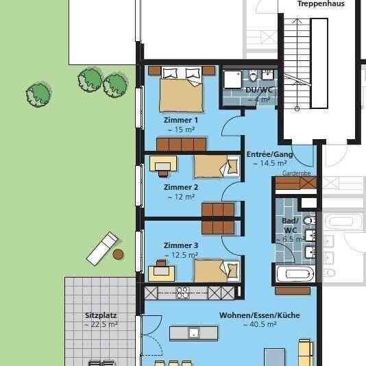 4.5 Zimmer, 113 m², 2. Stock - Foto 1