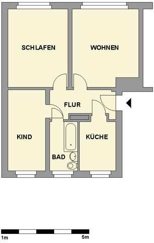 3-Raum-Wohnung mit Tageslichtbad nahe Küchwald - Foto 4