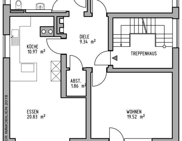Moderne Wohnung im 1. Obergeschoss inklusive Einbauküche und zwei Außenstellplätze in Eitensheim! - Foto 1