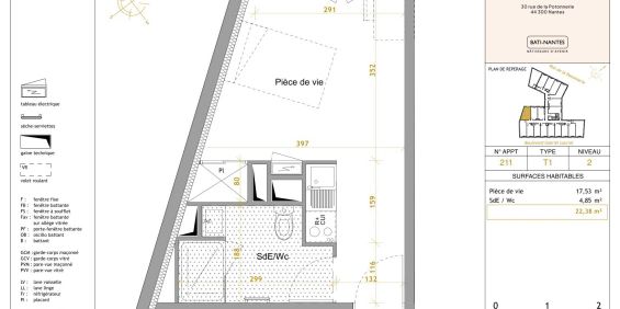 Location Appartement 1 pièce Meublé 22m² NANTES 44300 - Photo 3