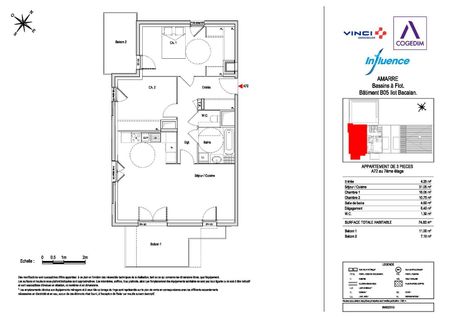 location Appartement T3 DE 74.7m² À BORDEAUX - Photo 2