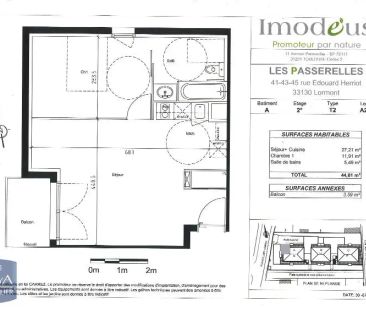 Appartement à louer 2 pièces 44.61m² - Photo 2