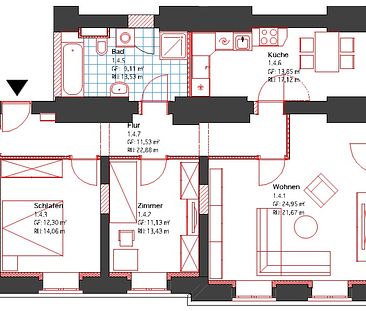 große 4-Raum Altbauwohnung mit Balkon nähe Stadtzentrum - Foto 5