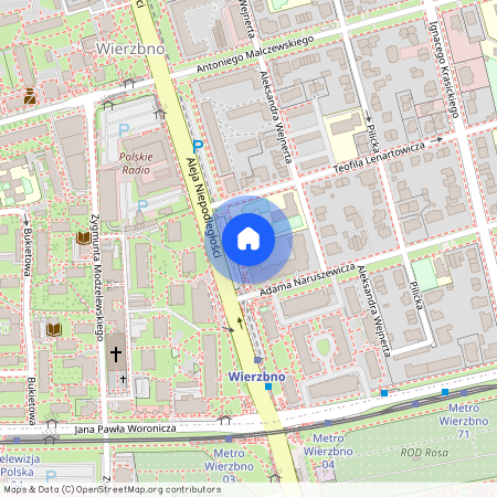 ul. Adama Naruszewicza, Wierzbno, Mokotów, Warszawa, mazowieckie