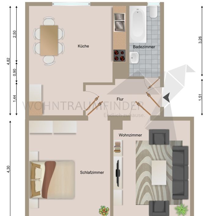 Gemütliche 2-Raum-Dachgeschoss-Wohnung "Stadt-nah" und im Grünen - Photo 1