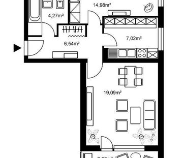 Schöne 2-Zimmer-Wohnung mit Balkon, Aufzug und neuem Vinyl-Boden in... - Foto 1
