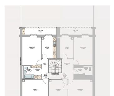 2 Zimmer, 57 m², 4. Stock - Foto 3