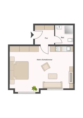 Wohnung zur Miete in Münster Helles Appartment im beliebten Hansaviertel - Photo 1