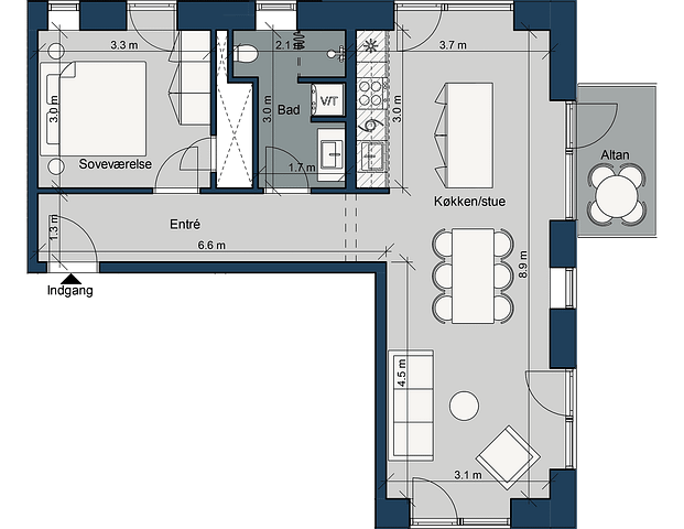 Østre Havnepark 25, 1. th. - Foto 1