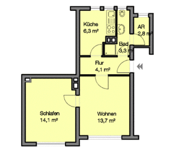 Hübsche Zweizimmerwohnung im zweiten Obergeschoss in Gibitzenhof - Photo 2