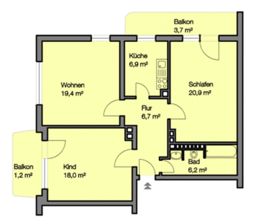 Gut geschnittene 3-Zimmer-Wohnung mit 2 Balkonen - Foto 1