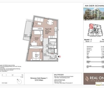 5. Stock - 3 Zimmer Wohnung im Projekt An der Schanze bei der Alten... - Photo 5