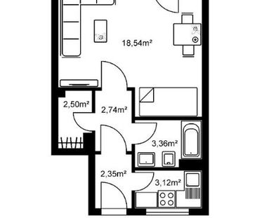 Kurzfristig verfügbare 1-Zimmer-Wohnung - Foto 2