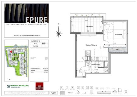 location Appartement T2 DE 41.35m² À SAINT JEAN DE VEDAS - Photo 5