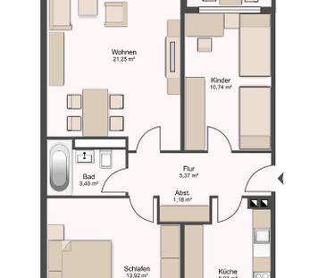 Helle 3-Zimmer-Wohnung in Lampertheim sucht neue Mieter - Foto 3