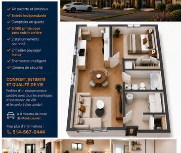 Logement style Maison de ville (3 1/2 avec 7000 pi2 de terrain) - Photo 4