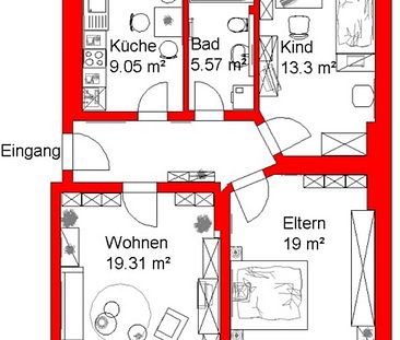 Großzügige, helle Wohnung - Foto 2