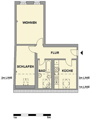 Dachgeschosswohnung im Altbau mit Einbauküche - Foto 5