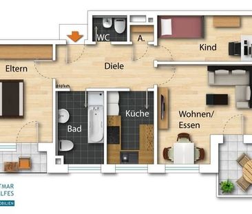 Frisch renovierte Wohnung mit zwei Balkonen und Tiefgaragenstellplatz - Foto 1