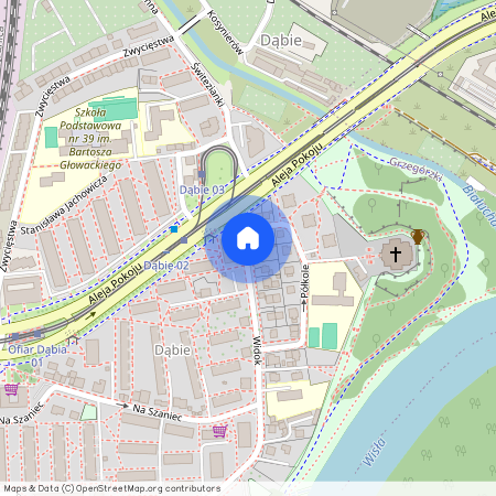 ul. Półkole, Dąbie, Grzegórzki, Kraków, małopolskie