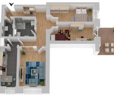 - 3 - Raum-Wohnung im Erdgeschoss mit Terrasse! ERSTBEZUG - Foto 1