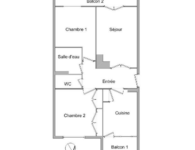 Appartement T3 62 m2 avec balcons , - Photo 1