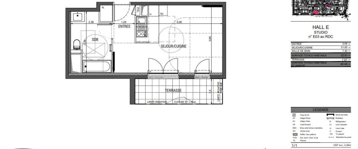 Appartement à louer 1 pièce 32.81m² - Photo 1
