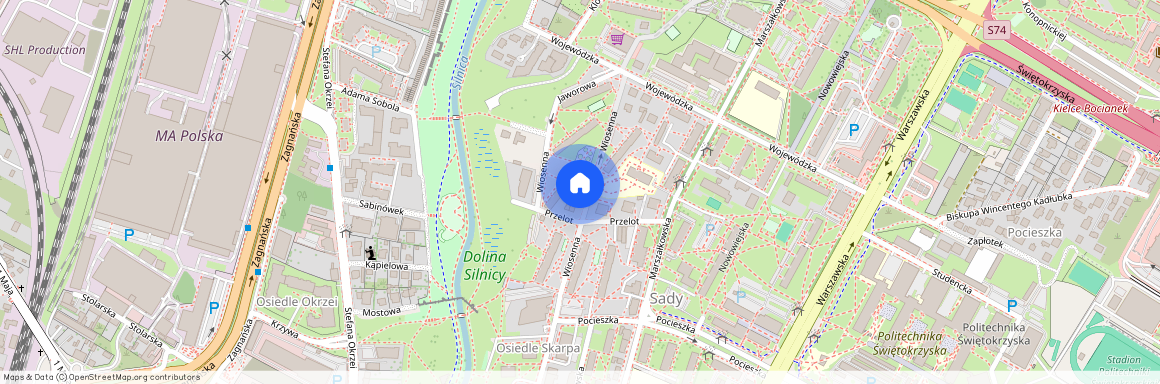 ul. Wiosenna, Sady, Kielce, świętokrzyskie