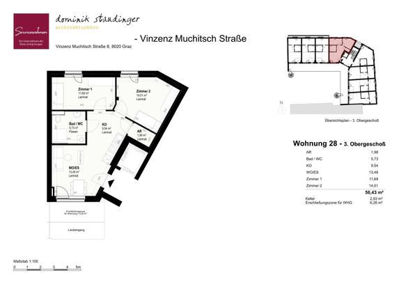 Geförderte Mietwohnung mit 3 Zimmer, Balkon - Generationswohnhaus Vinzenz Muchitsch Straße TOP 28, [GF,ViMu] - Foto 1