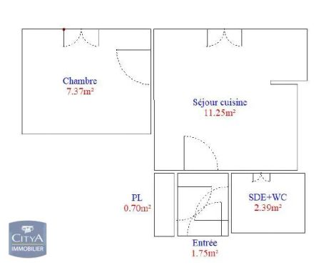 Appartement à louer 1 pièce 23.46m² - Photo 2