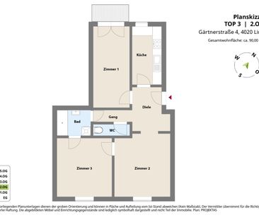 Studenten aufgepasst - tolle 3,5 Zimmer Wohnung in der Linzer Innen... - Photo 2