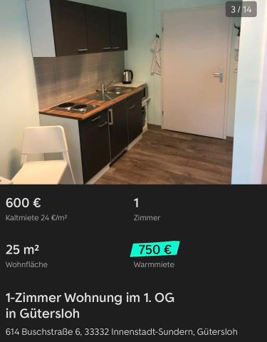 1 Zimmer möblierte Wohnung + Strom und wlan - Foto 5