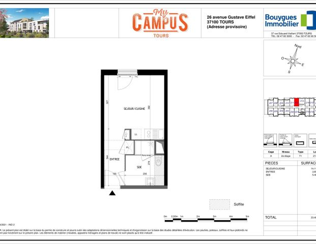 location Appartement T1 DE 23.4m² À TOURS - Photo 1