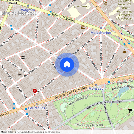 Rue de Chazelles, entre Rue de Courcelles et Rue de PRony 75017 Paris (17e arrondissement)