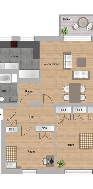 Geräumige 3-Zimmer-Wohnung in Babenhausen - Photo 2