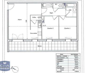 Location Appartement 3 pièces 62m² DOUAI 59500 - Photo 3