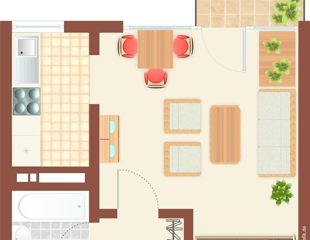 Kleine zentrumsnahe Stadtwohnung mit Balkon und Tiefgaragen-Stellplatz in Nürnberg-Johannis! - Photo 1