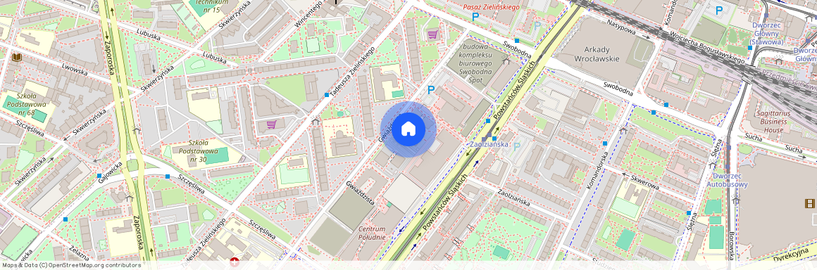 ul. Gwiaździsta, Powstańców Śląskich, Krzyki, Wrocław, dolnośląskie