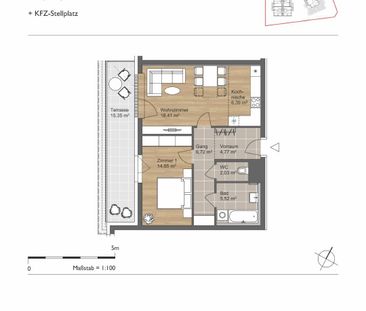 Attraktive Dachgeschosswohnung mit 2 Zimmern und Terrasse in Stockerau - Photo 1