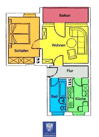 Optimal geschnittene 2-Zimmerwohnung mit groÃem Balkon in ruhiger Lage! - Foto 3